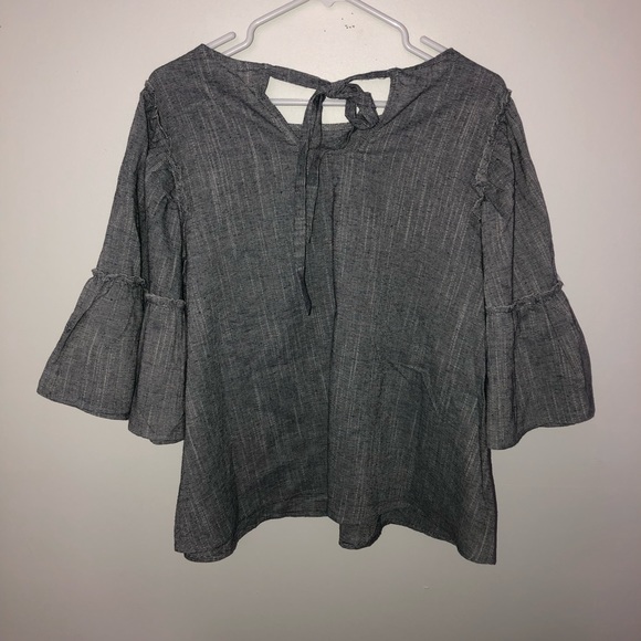 NWT Altar’d State Navy Stripe Wide Bell Sleeve Top - Picture 5 of 5